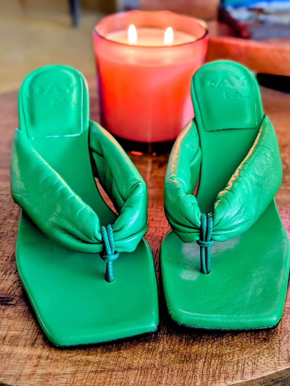 Day Birger et Mikkelsen Nathalie- Strap Sandal (bright green leather heels) - Picture 4 of 13